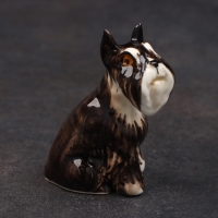 Статуэтка фарфоровая "Миттельшнауцер черно-белый", 8 см, авторская роспись Статуэтка фарфоровая "Миттельшнауцер черно-белый", 8 см, авторская роспись