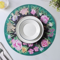 Салфетки сервировочные на стол Доляна &laquo;Роуз&raquo;, 4 шт, d=38 см