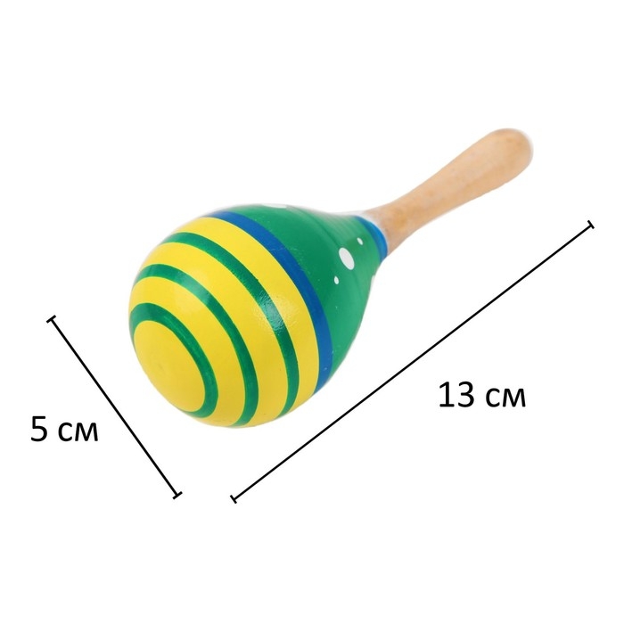 Музыкальная игрушка &laquo;Маракас&raquo;, с белым горошком, цвета микс