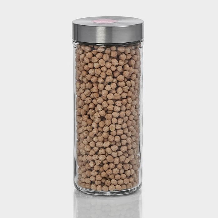 Банка стеклянная для хранения сыпучих продуктов Доляна &laquo;Премиум&raquo;, 700 мл, 20&times;8 см, с металлической крышкой