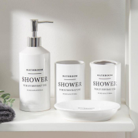 Набор аксессуаров для ванной комнаты &laquo;Лофт&raquo;, 4 предмета (мыльница, дозатор для мыла 440 мл, 2 стакана 320 мл), цвет белый