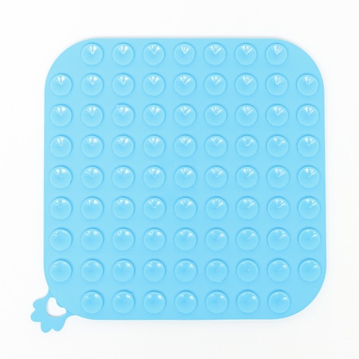 Коврик для лизания на присосках 18,5 х 18,5 см, силикон, голубой