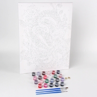 Картина по номерам на холсте с подрамником на новый год &laquo;Змея и цветы&raquo;, 30 х 40 см, символ года 2025, новогодний набор для творчества