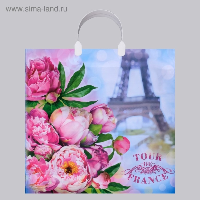 Пакет Пакет "Тур-де-франс", полиэтиленовый с пластиковой ручкой, 90 мкм 38 х 35 см