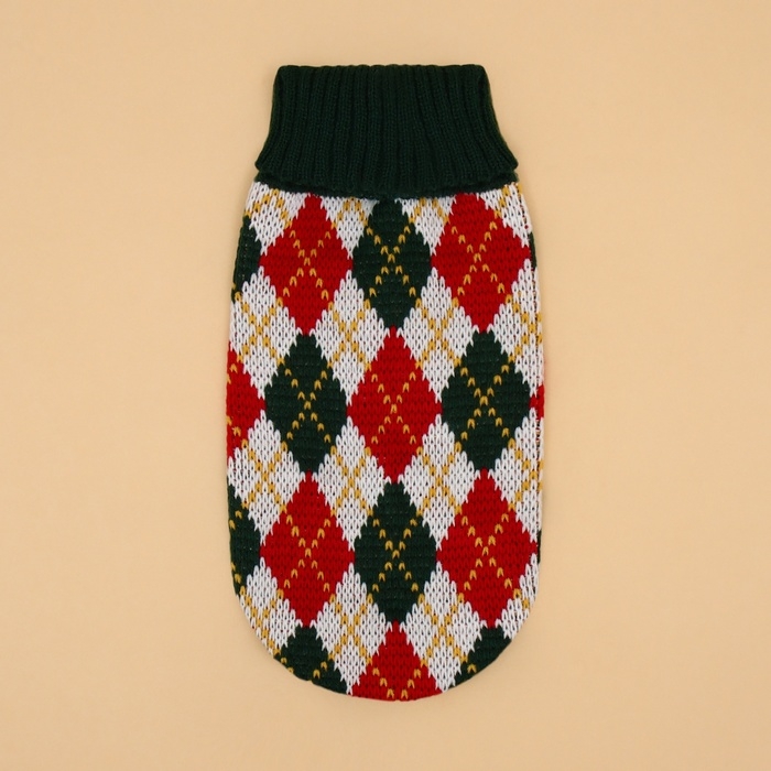 Свитер "Шахматы", S (ДС 23, ОШ 23, ОГ 26-45 см)