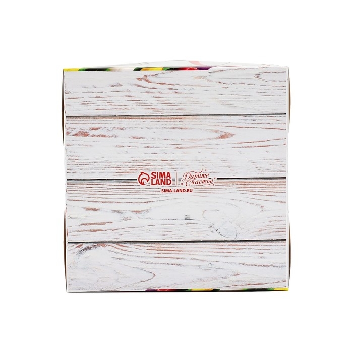 Коробка для капкейков, кондитерская упаковка, 4 ячейки &laquo;8 Марта&raquo;, 16 х 16 х 10 см