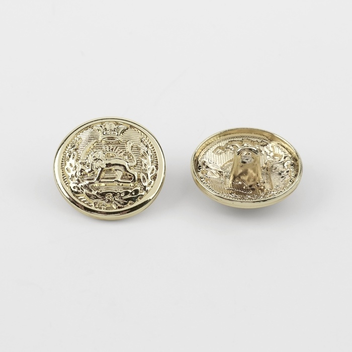 Набор металлических пуговиц на ножке «Золотая монета», d = 20 мм, 5 шт, цвет лимонно-золотой Набор металлических пуговиц на ножке «Золотая монета», d = 20 мм, 5 шт, цвет лимонно-золотой