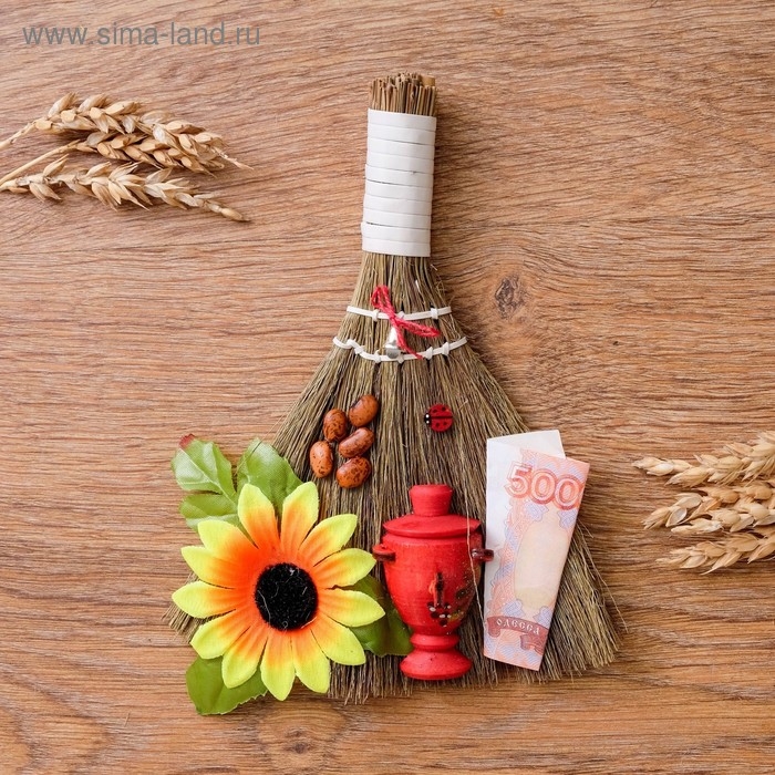 Оберег &laquo;Веник&raquo;, с самоваром, микс