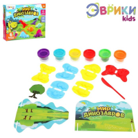 Набор для игры с пластилином «Мир динозавров», 6 баночек с пластилином Набор для игры с пластилином «Мир динозавров», 6 баночек с пластилином