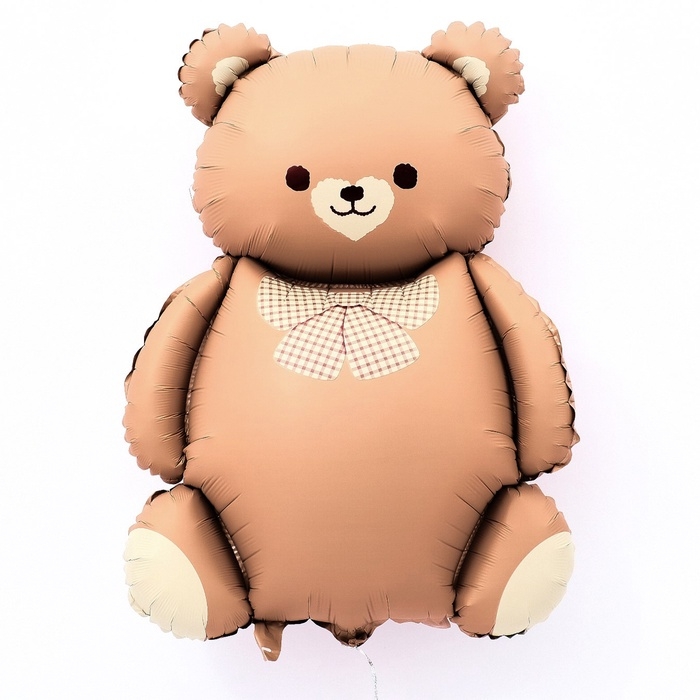 Шар фольгированный 35" &laquo;Мишка с бантом&raquo;, под воздух, матовый, цвет шоколадный