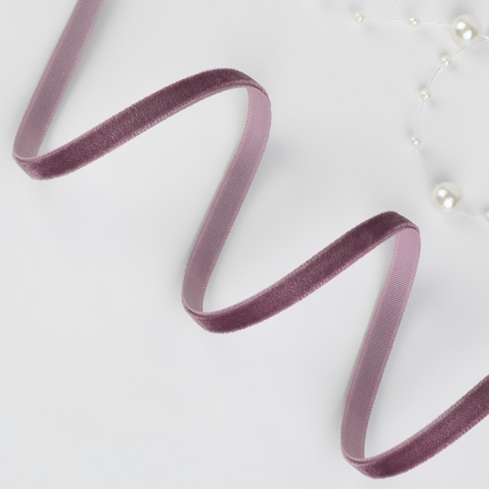 Лента бархатная, 6 мм, 18 &plusmn; 1 м, цвет ежевичный №199