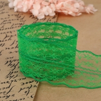 Кружево капроновое, 45 мм &times; 10 &plusmn; 1 м, цвет зелёный