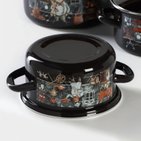 Набор эмалированных кастрюль &laquo;Бергамо&raquo;, 3 предмета: 1.5 л, 2.3 л, 3 л, индукция