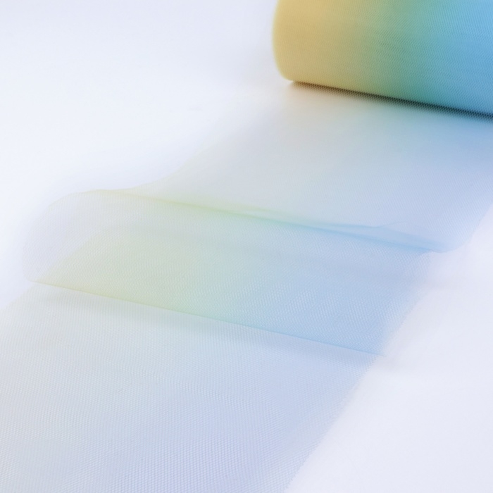 Фатин, 15 см, 11 ± 1 г/кв.м, 23 ± 1 м, цвет жёлто-голубой градиент №2 Фатин, 15 см, 11 ± 1 г/кв.м, 23 ± 1 м, цвет жёлто-голубой градиент №2