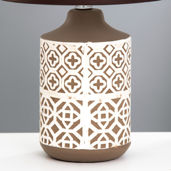 Лампа настольная 16009/1 E14 40Вт бело-шоколадный 24х24х40 см RISALUX