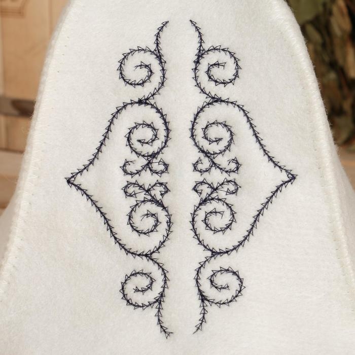 Шапка для бани с вышивкой Шапка для бани с вышивкой "Узоры Азии" темно-синий узор