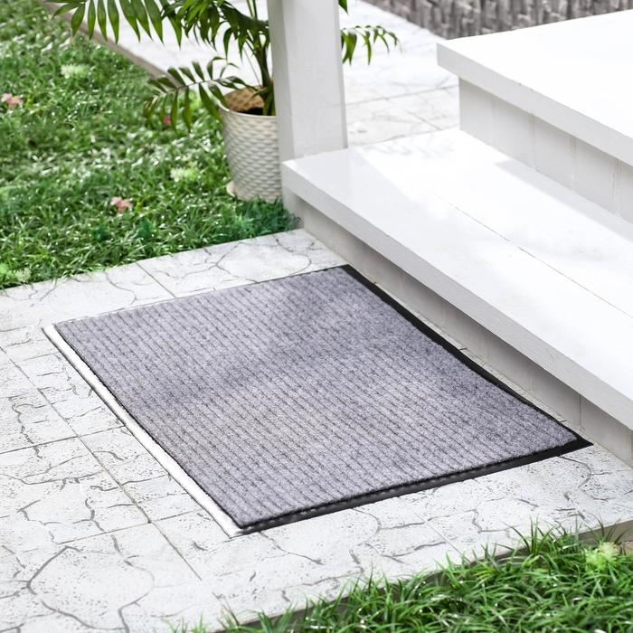 Коврик придверный влаговпитывающий, ребристый, &laquo;Стандарт&raquo;, 120&times;150 см, цвет серый