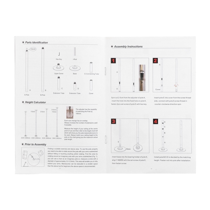 Пилон для танцев, портативный шест, 3.8 м, d-4.5 см Пилон для танцев, портативный шест, 3.8 м, d-4.5 см