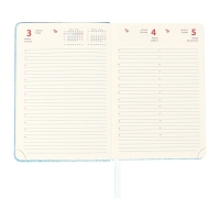 Ежедневник датированный 2025 года A5, 168 листов, deVENTE. Barbara, твердая обложка кожзам с поролоном, перфорацией, ляссе, блок 70, голубой Ежедневник датированный 2025 года A5, 168 листов, deVENTE. Barbara, твердая обложка кожзам с поролоном, перфорацией, ляссе, блок 70, голубой