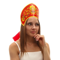 Кокошник «Цветы на красном», бумага Кокошник «Цветы на красном», бумага