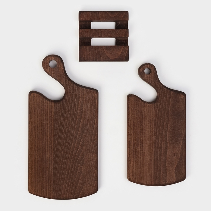 Набор разделочных досок на подставке Wild Kitchen, 35&times;16.5&times;2 см и 30&times;14&times;2 см, бук темный