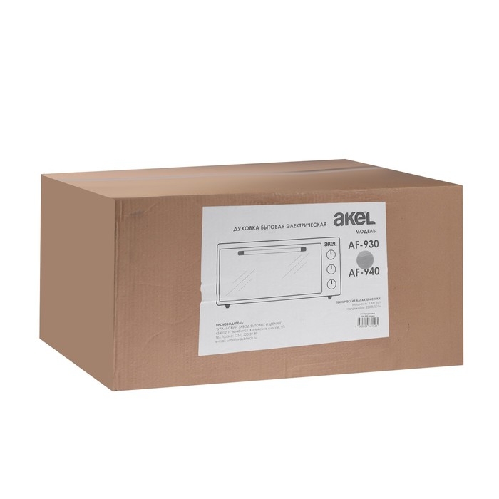 Мини-печь AKEL AF-930, 1300 Вт, 45 л, 50-320&deg;С, таймер, серебристая