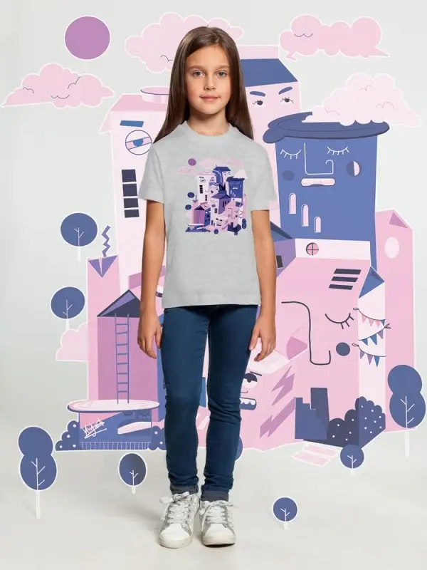 Футболка детская &laquo;Йогуртбург&raquo;, светлый меланж, на рост 106-116 см (6 лет)