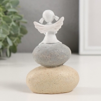 Сувенир полистоун "Девочка-ангел на камушках" 7х4,5х10,5 см