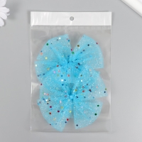 Декор для творчества "Бант из Фатина" голубой, 9 см (набор 2 шт) Декор для творчества "Бант из Фатина" голубой, 9 см (набор 2 шт)