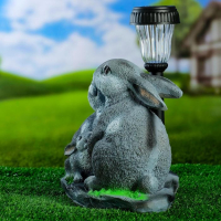 Садовый фонарь "Зайцы у фонаря" 23х28см Садовый фонарь "Зайцы у фонаря" 23х28см