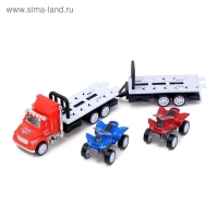 Грузовик инерционный &laquo;Перевозчик&raquo; с 2 квадроциклами, МИКС