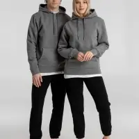 Толстовка с капюшоном унисекс King, темно-серый меланж, размер S