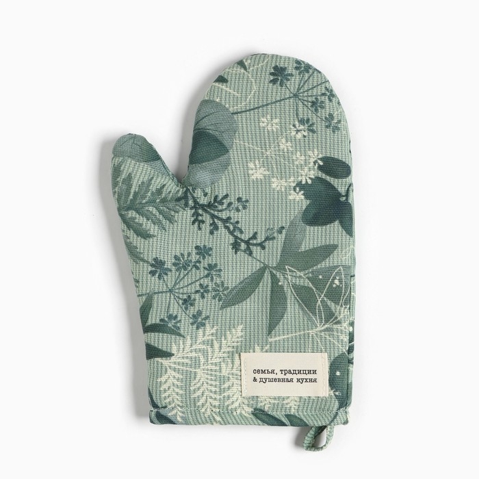 Варежка-прихватка Доляна Варежка-прихватка Доляна "Лесная прохлада" 20х28 см, 50% хлопок, 50% п/э, рогожка 158 г/м2
