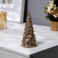 Светодиодная фигура &laquo;Ёлка золотистая&raquo; 5 &times; 12 &times; 5 см, пластик, батарейки LR44 (в комплекте), свечение тёплое белое