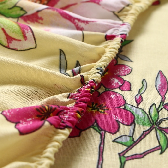 Простыня на резинке Этель Мелиса 140*200*25, 100% хлопок, бязь, 125г/м2 Простыня на резинке Этель Мелиса 140*200*25, 100% хлопок, бязь, 125г/м2