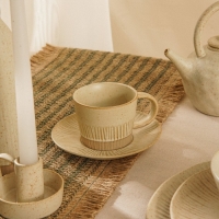 Чайная пара керамическая SL Home &laquo;Виенто&raquo;, 2 предмета: чашка 250 мл, блюдце d=15 см, цвет бежевый