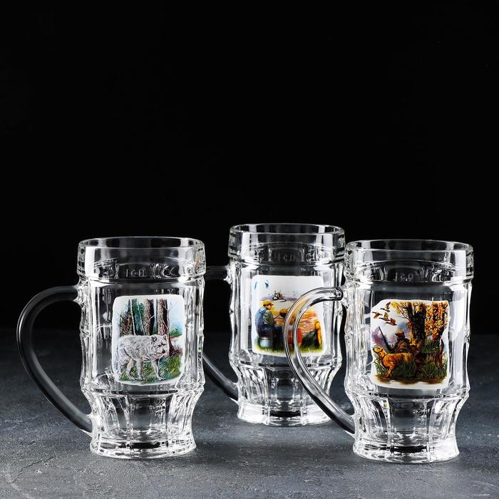 Пивная кружка &laquo;Охота-рыбалка&raquo;, 500 мл, в подарочной упаковке