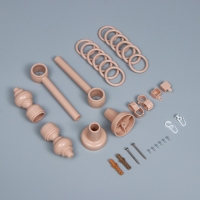 Карниз двухрядный, ширина 120 см, d=28 мм, пластиковые элементы, цвет дуб Карниз двухрядный, ширина 120 см, d=28 мм, пластиковые элементы, цвет дуб