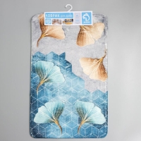 Коврик для ванной Доляна &laquo;Листья&raquo;, 50&times;80 см, микрофибра