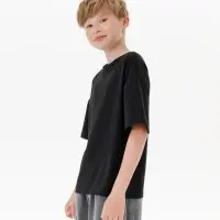 Футболка детская оверсайз Teezer, черная, 8 лет