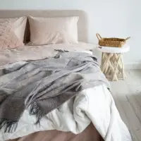 Плед Magnolia, серый с бежевым Плед Magnolia, серый с бежевым