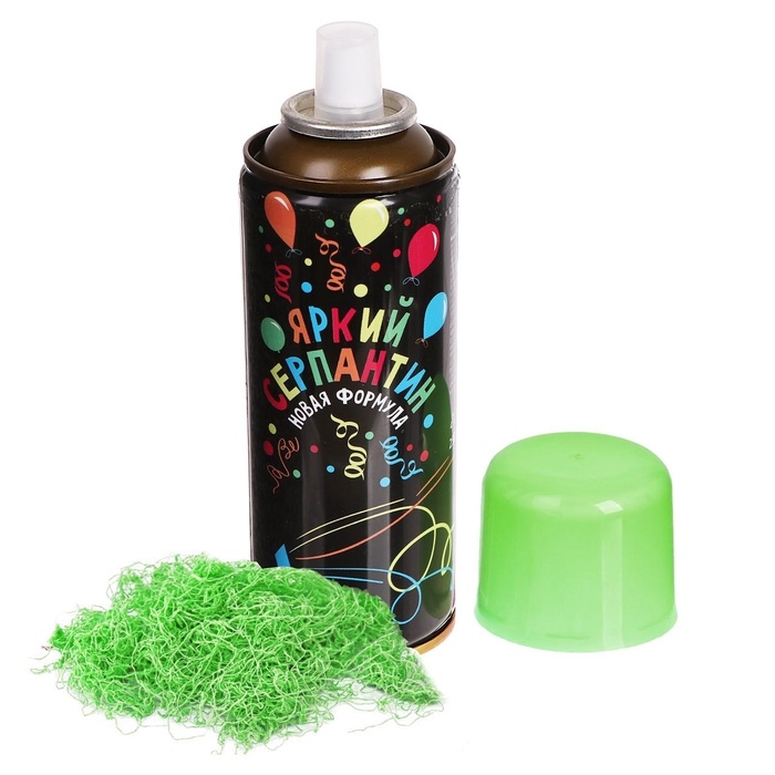 Спрей для новогоднего декора &laquo;Серпантин&raquo;, 250 мл., цвет зелёный, на новый год
