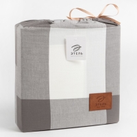 Постельное бельё Этель 2 сп &laquo;Серая клетка&raquo; 180х210 см, 220х240 см, 50х70-2шт,100% жатый хлопок,140гр/м2