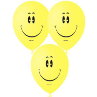 Шар латексный 12" &laquo;Смайл&raquo;, пастель, 1-сторонний, набор 50 шт., цвет жёлтый