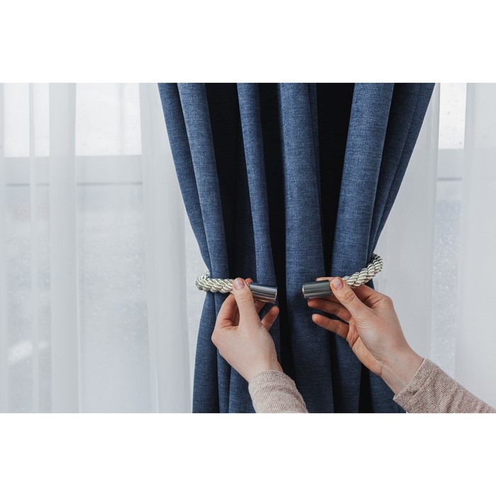 Подхват для штор &laquo;Шнур витой&raquo;, d = 1,5 &times; 59 см, цвет молочный