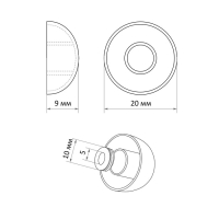 Зеркалодержатель "Полусфера", d=20 мм, цвет хром, 4 шт.
