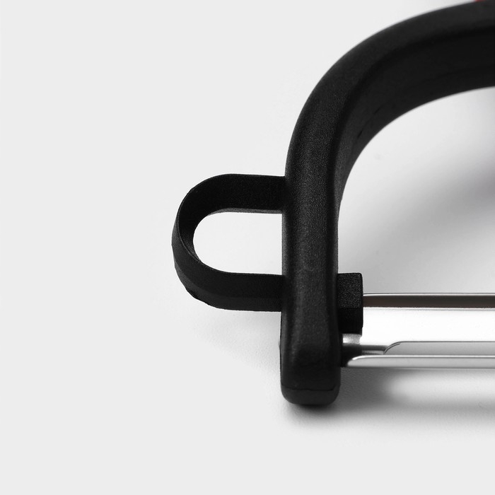 Овощечистка Доляна Digma, 17 см, нержавеющая сталь, чёрная, красная