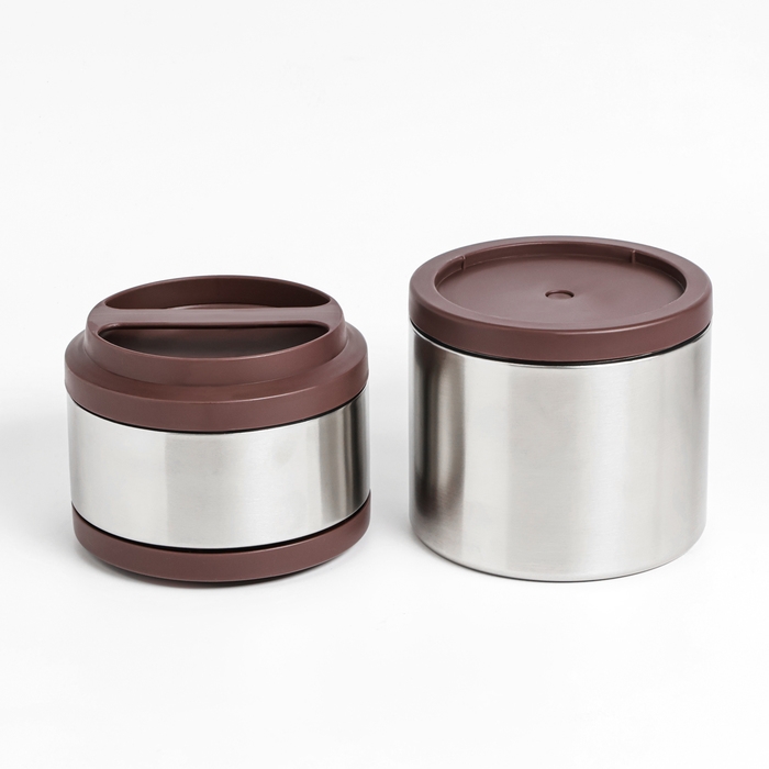 Термос для еды с широким горлом, 1.2 л, 6 ч, 11.3 х 15.3 см, коричневый