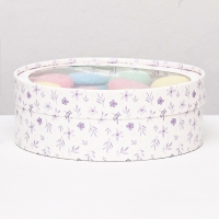 Коробка для макарун тубус с окном "Цветочки", белый, 20 х 6 см Коробка для макарун тубус с окном "Цветочки", белый, 20 х 6 см