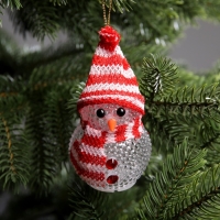 Ёлочная игрушка &laquo;Снеговик&raquo;, 10 см, от батареек, свечение мульти (RGB)